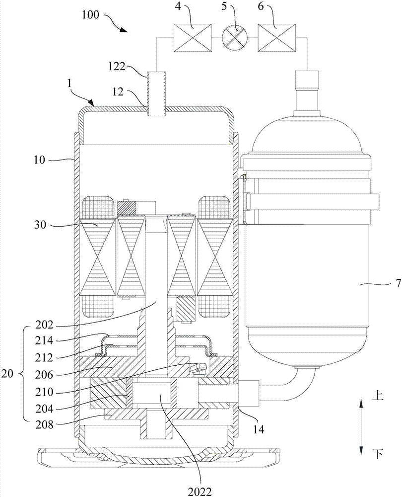 Rotary compressor and temperature adjusting system