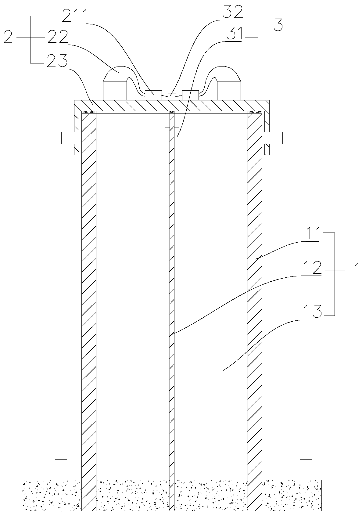 Concrete pipe pile and pile sinking system thereof and construction method of sea area pile sinking