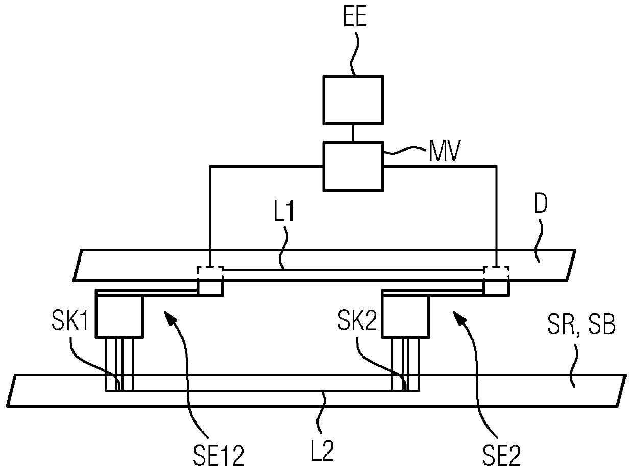 Computer tomography device and method for determining an operating state of grinding contacts in a computer tomography device