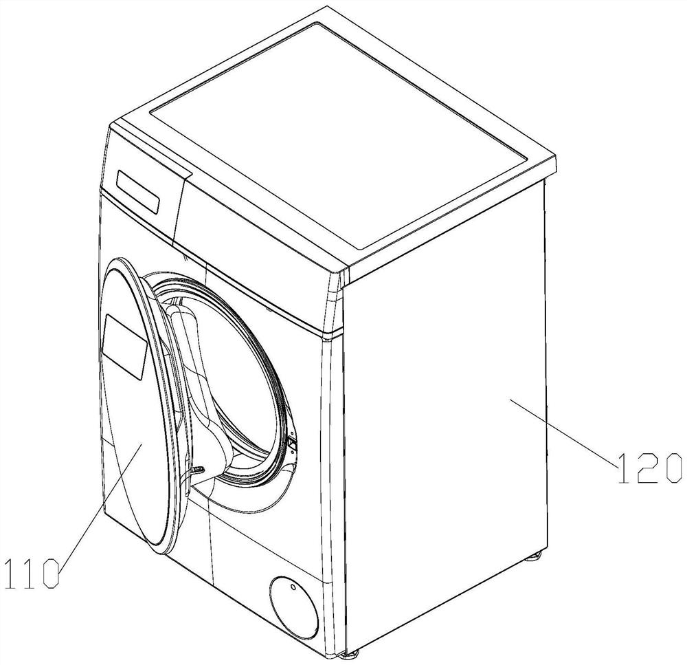 Washing device, door body washing mechanism with spray washing function and control method