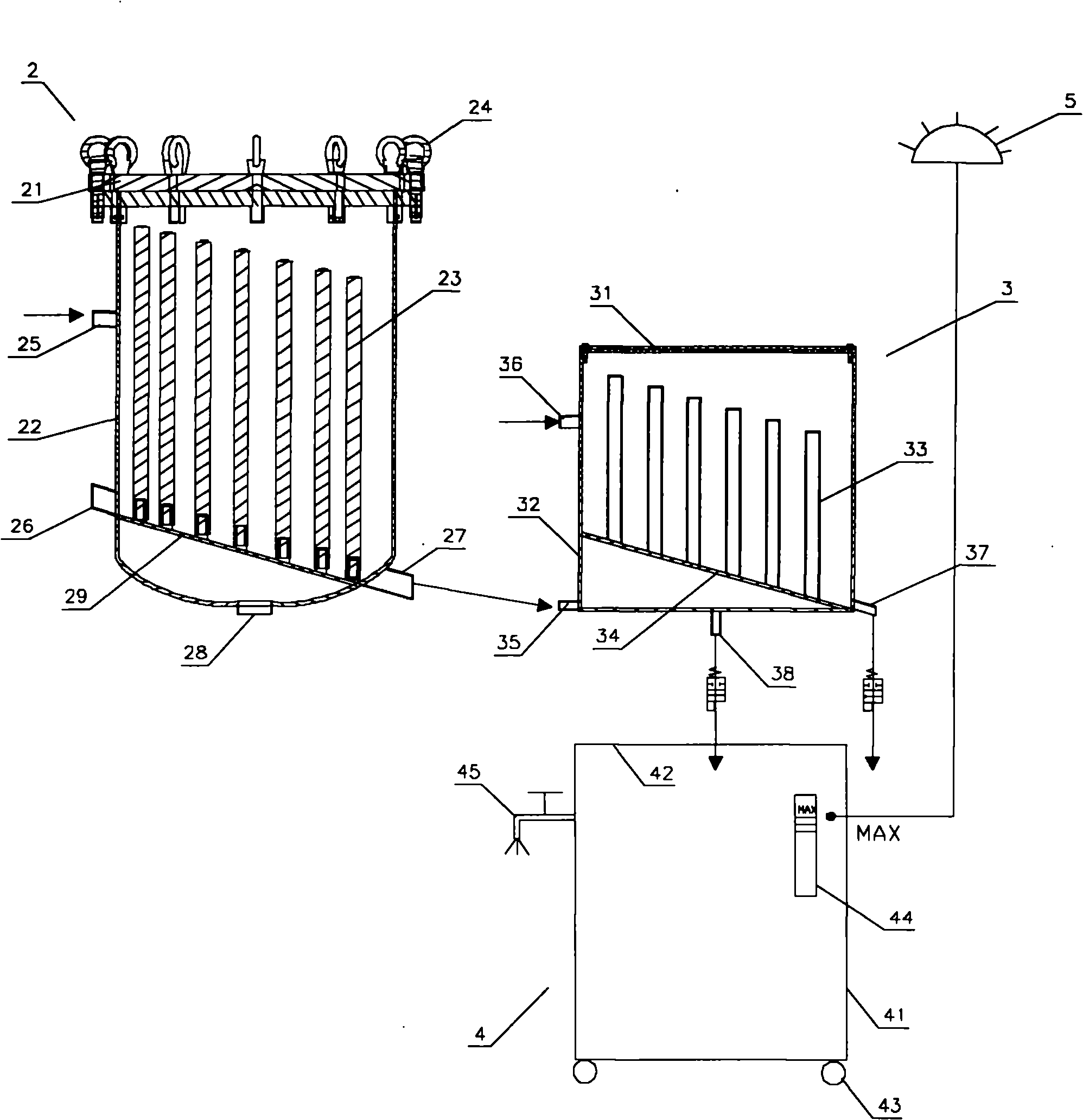 Filtering and slag-discharging system