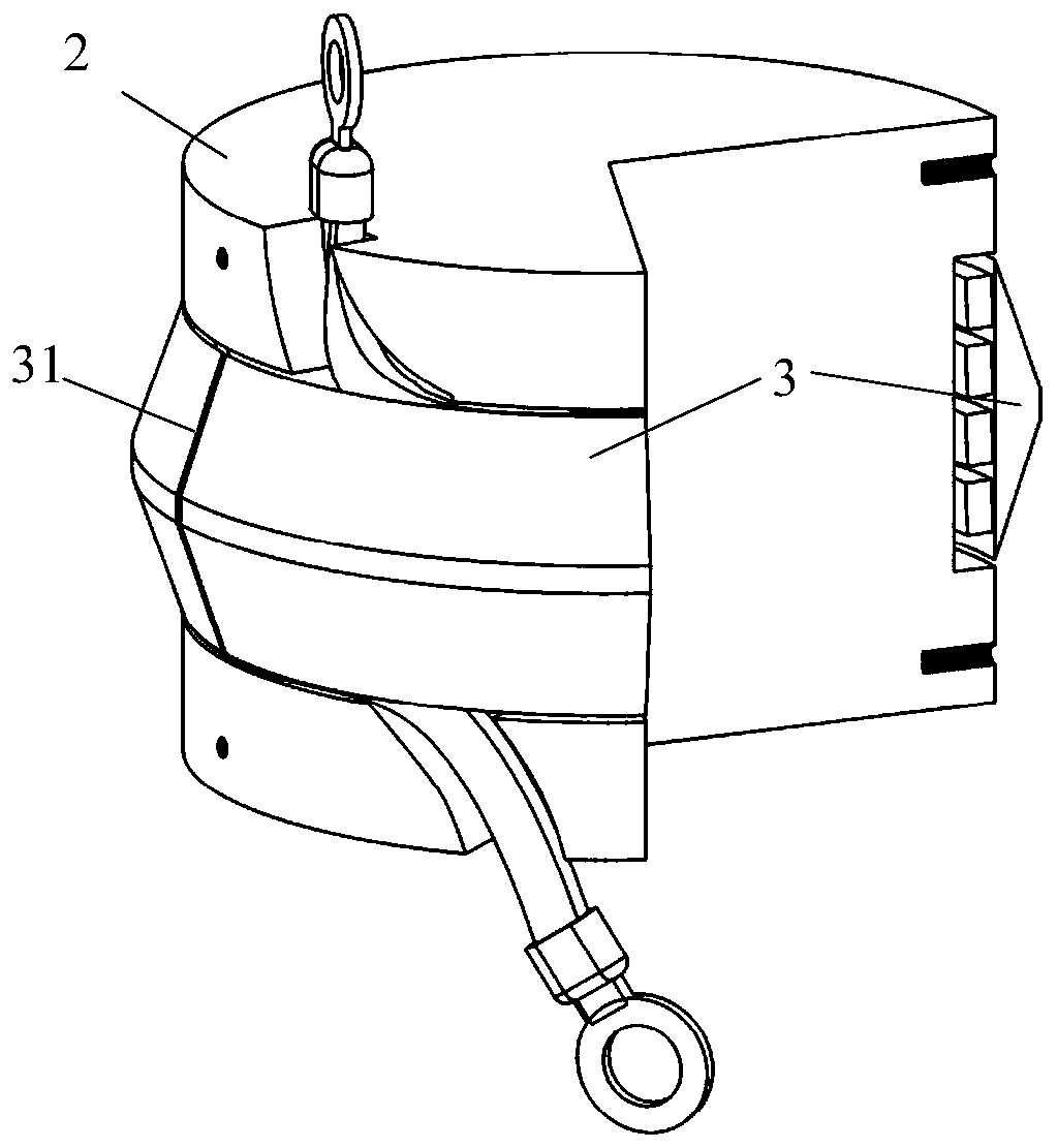 Device for electric effect decoupling in electromagnetic forming process