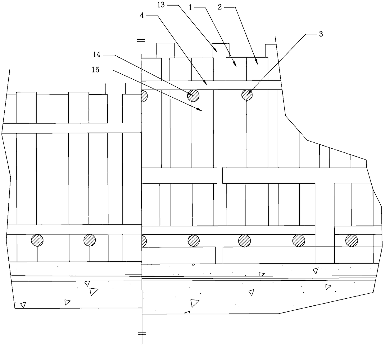 Vertical construction joint construction method of post-casting strip