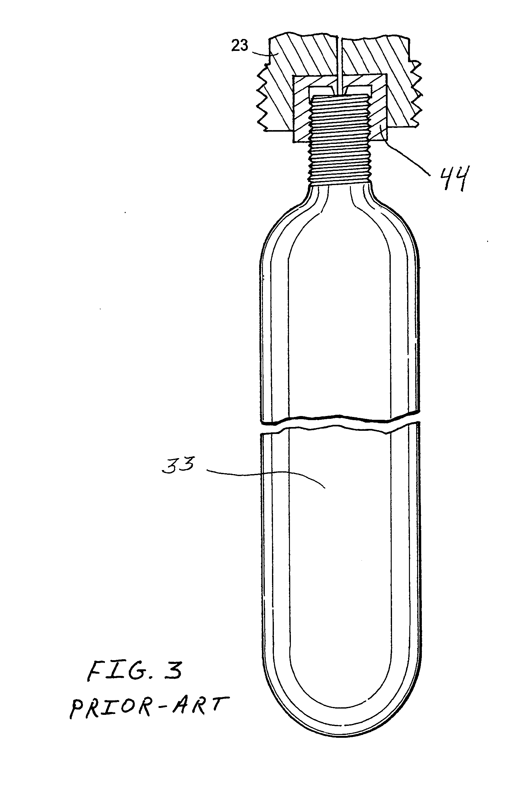 Compressed gas cartridge lance housing