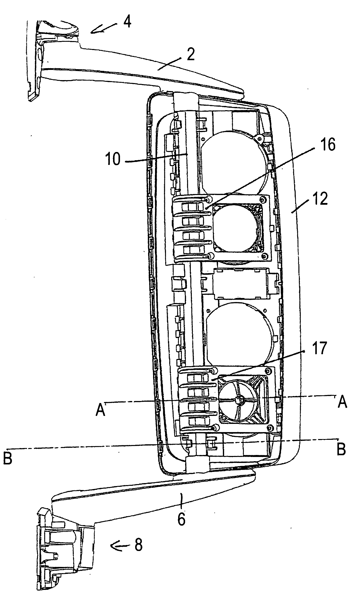 Vehicle mirror support assembly with cast brace