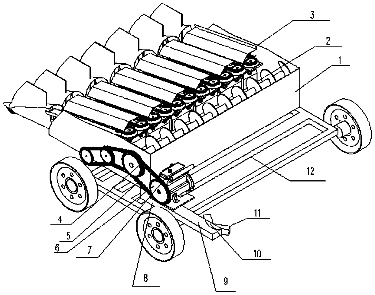 Small-size chained opium poppy harvesting machine