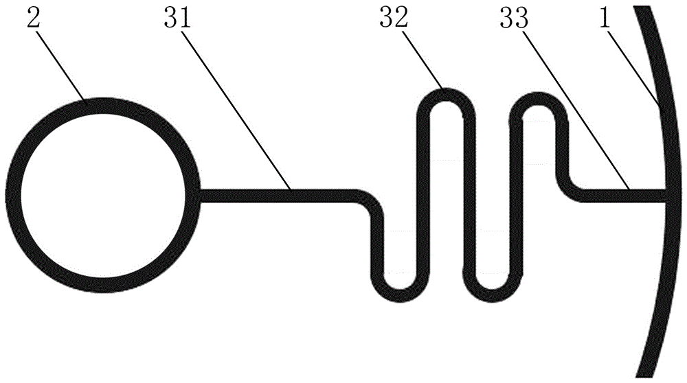 Anti-high-impact S-shaped elastic beam MEMS (Micro-electromechanical Systems) annular vibratory gyroscope harmonic oscillator structure