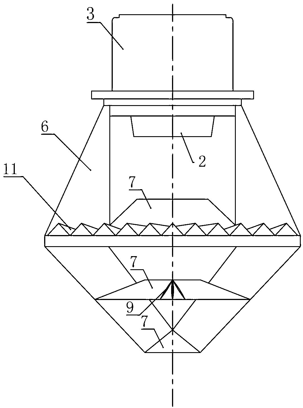 Falling nozzle for bromine blowout tower