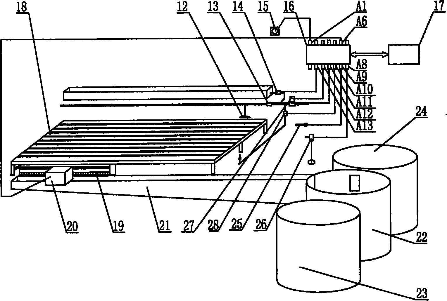 Device for automatically feeding and clearing dung for confined cattle