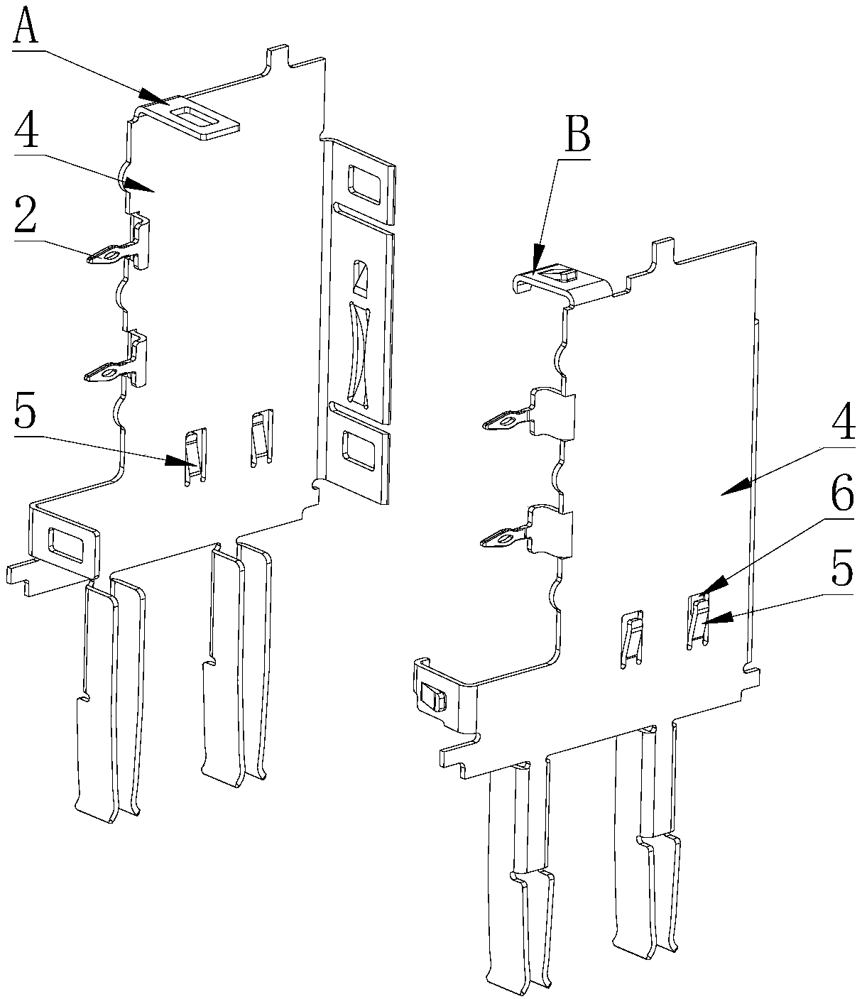 Series shielding type back board connector