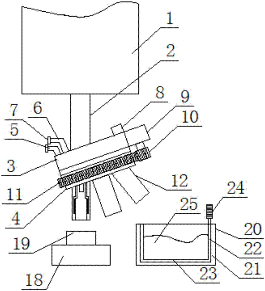 Stripping device for hot extruding die