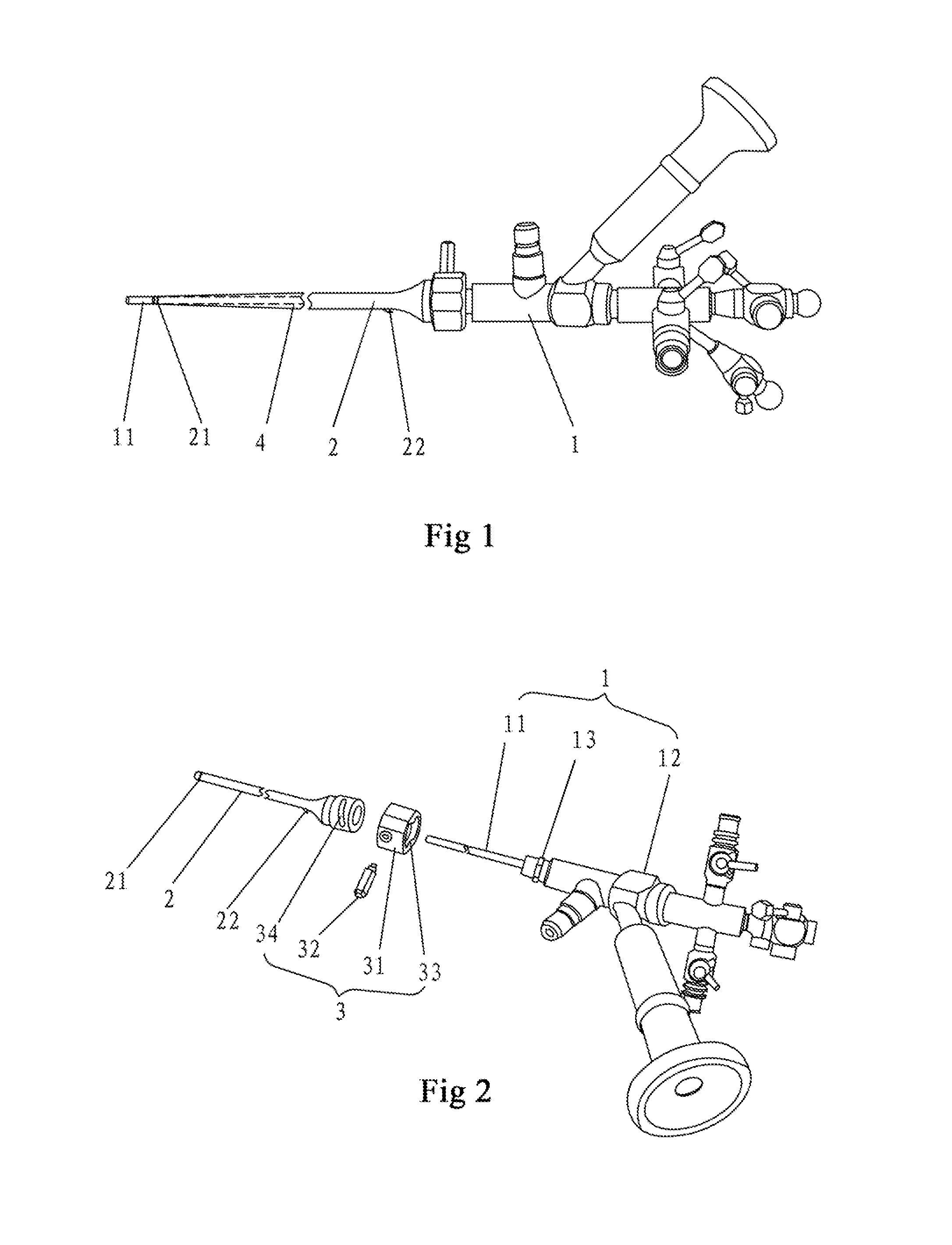 Combined rigid ureteroscope