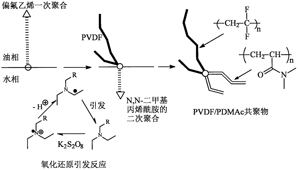 Method for preparing hydrophilic polyvinylidene fluoride membrane materials in green manner