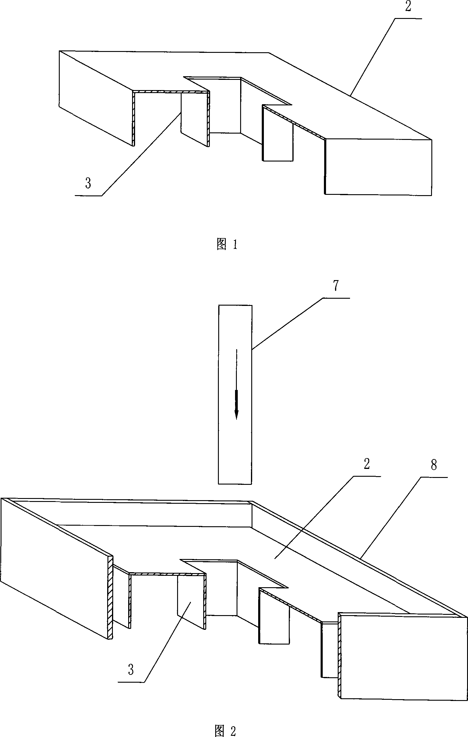 Thin-wall box for cast-in-situ concrete filling and its manufacturing method and die for manufacturing the same
