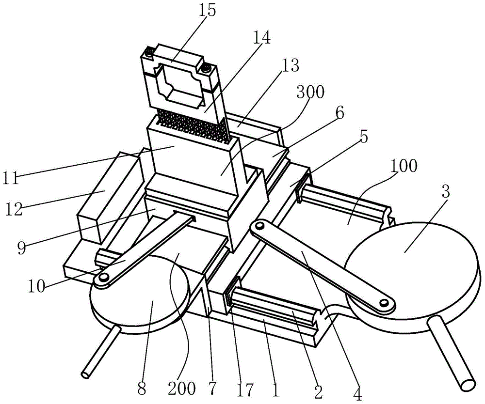 A three-dimensional adjustable electric grinder fixed clamping frame