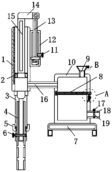 Sewage treatment device capable of quantitatively collecting water quantity