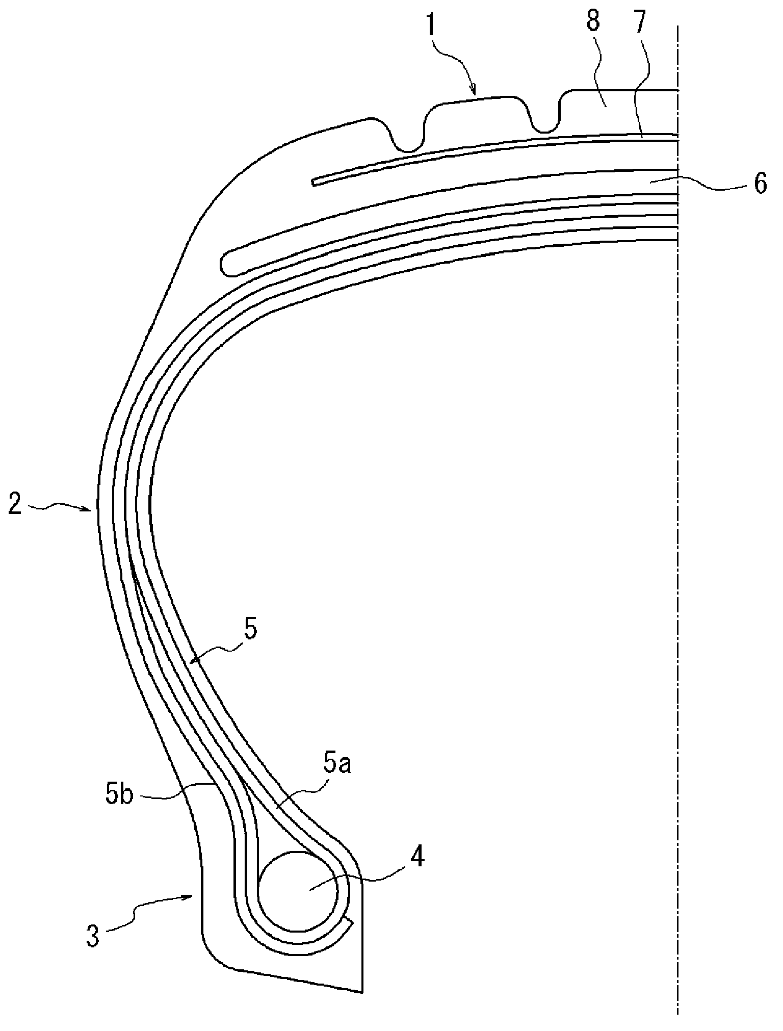 Pneumatic radial aircraft tire