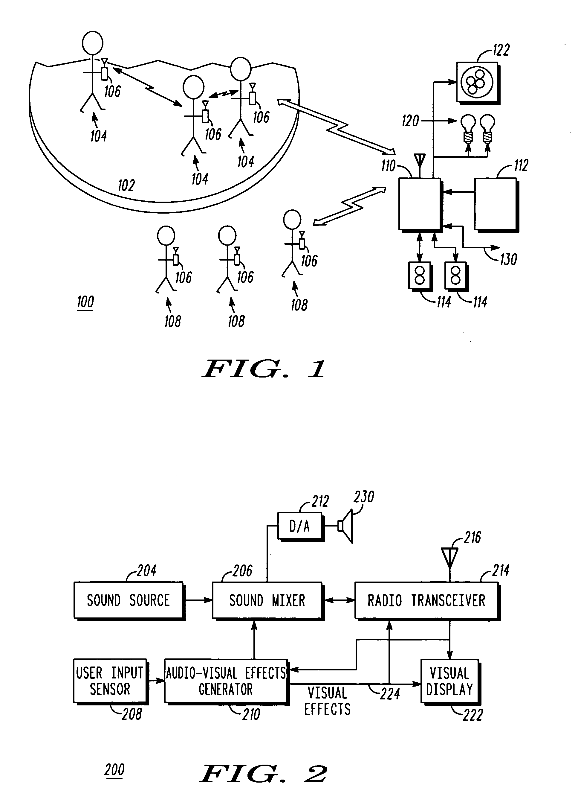 Wireless communications device with audio-visual effect generator