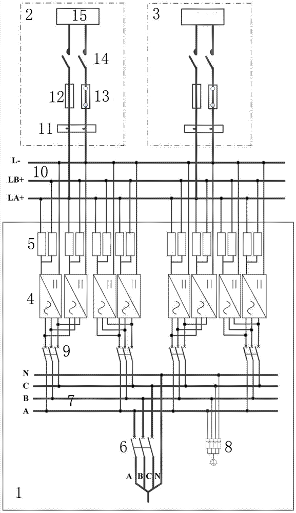 Automatic power distributing direct-current rapid charging machine of electric automobile and control method thereof
