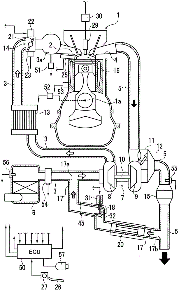 Exhaust gas recirculation apparatus of engine with supercharger