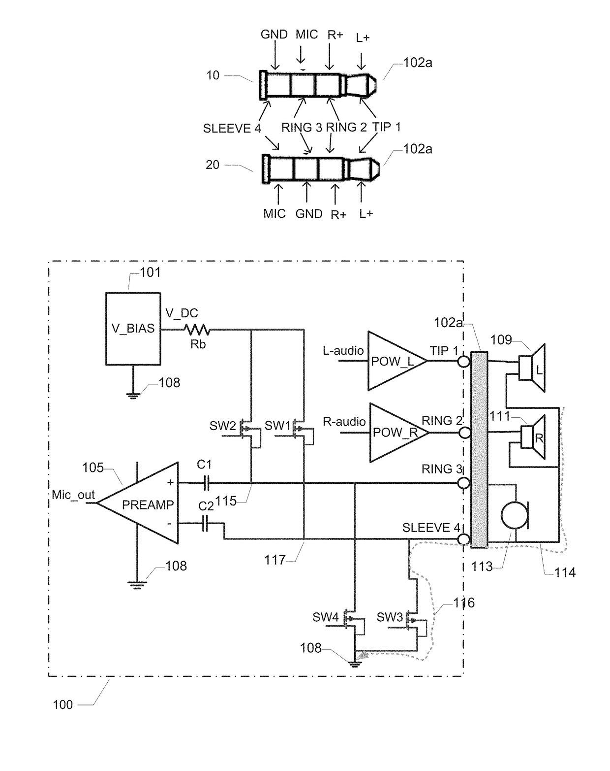 Headset amplification circuit with error voltage suppression
