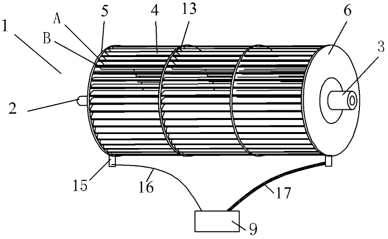 Cross flow wind wheel and air treatment device with same