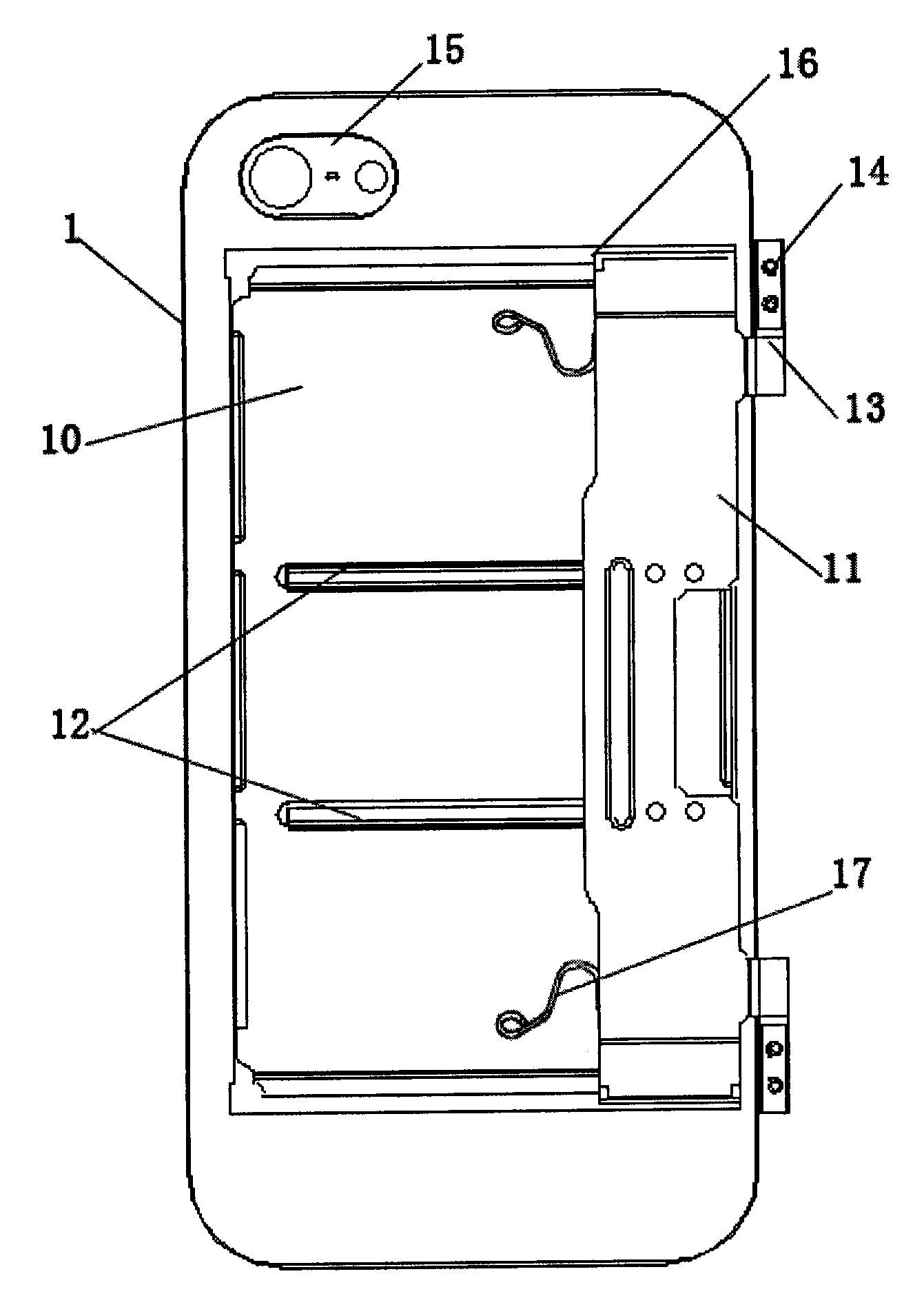 Sideslipping side-standing rotatable back-clamp battery structure