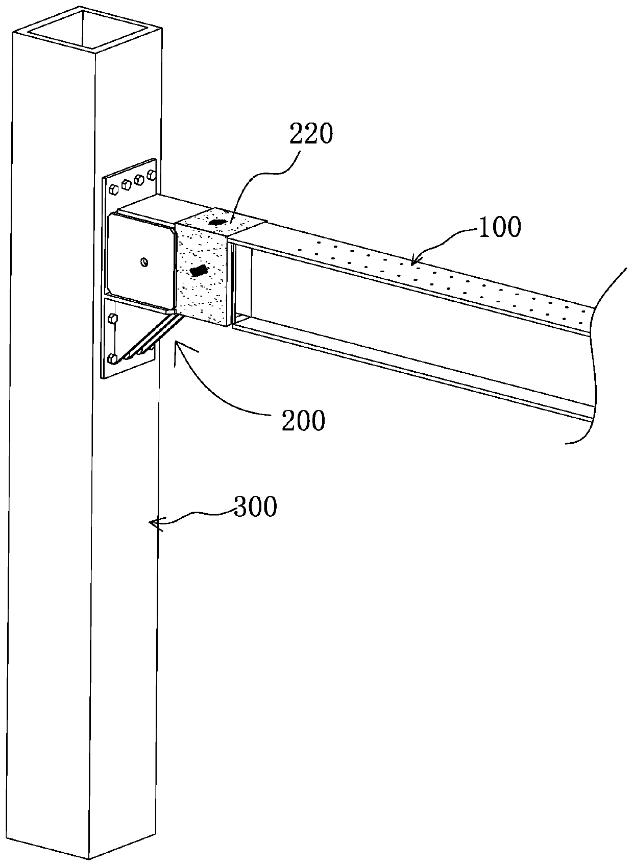 Fabricated steel structure beam and column connection joint and construction method