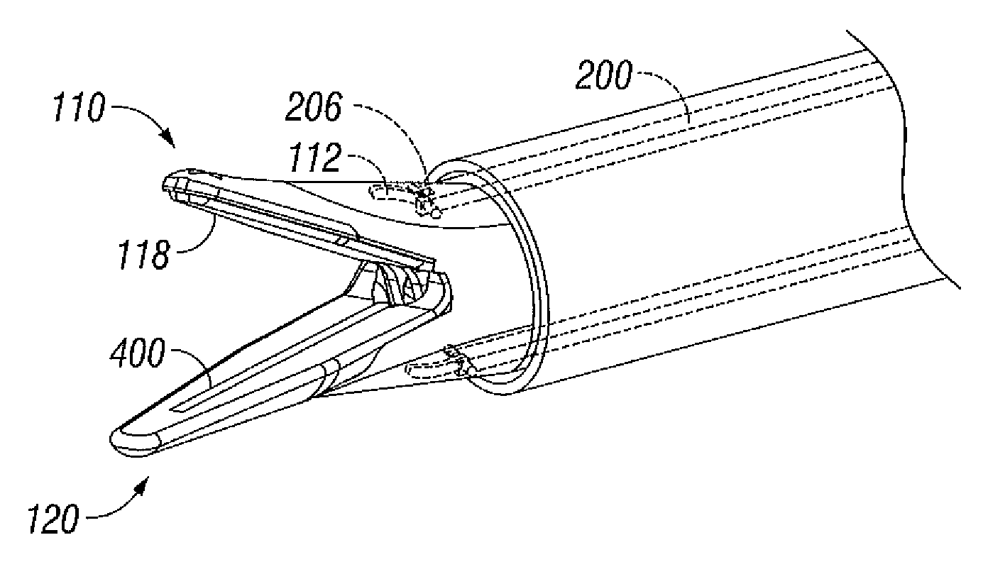 End effector assembly for electrosurgical device