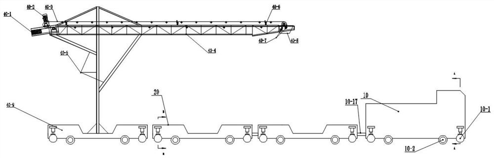 Tunnel gravel transfer device and construction method thereof