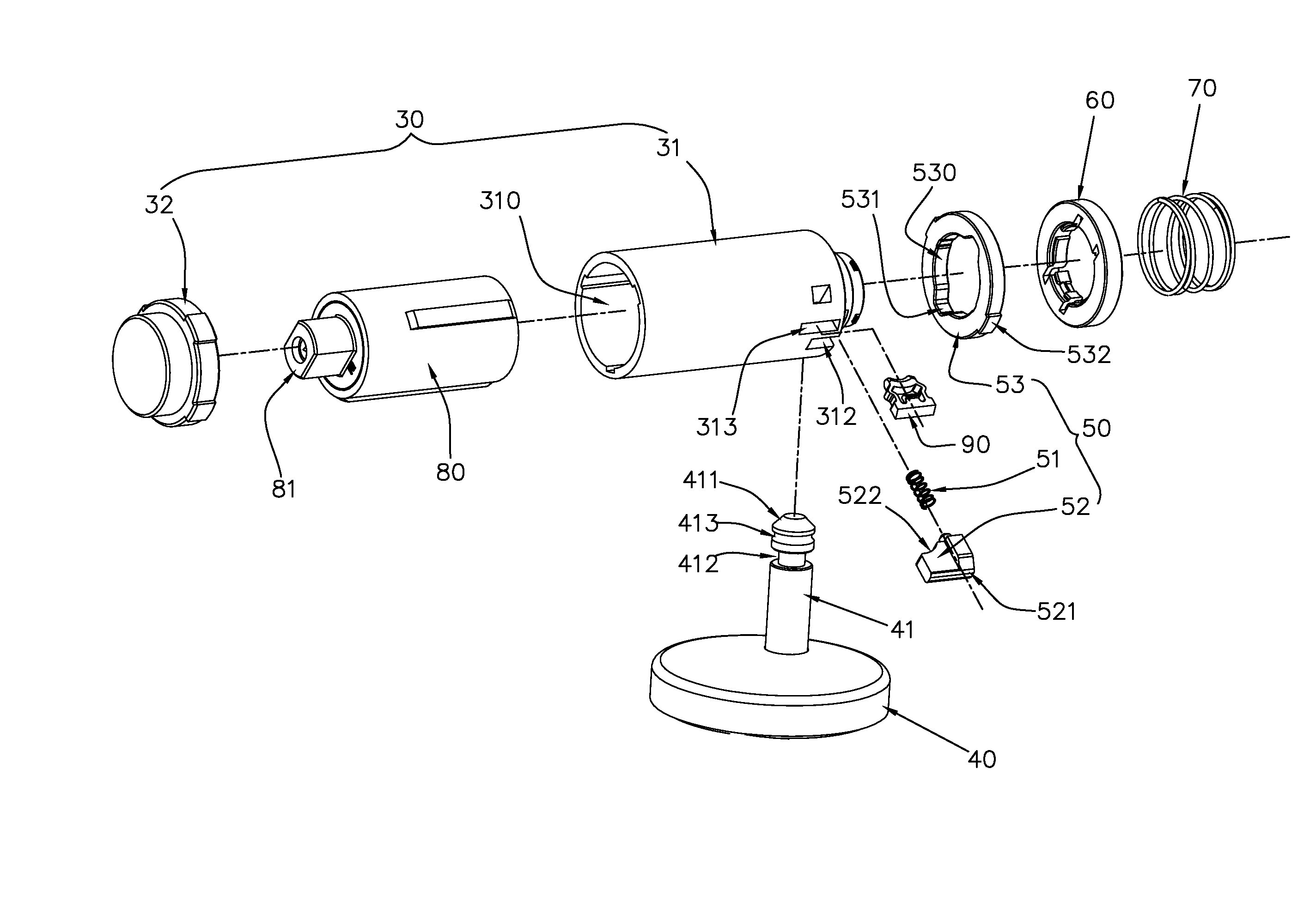 Vertical assembling and disassembling mechanism for toilet seat