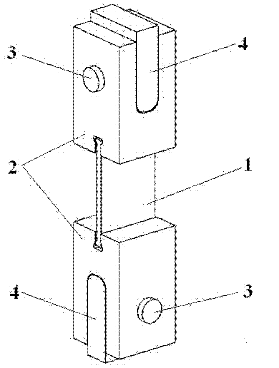 Double-head tenon joint tension test structure without additional bending moment