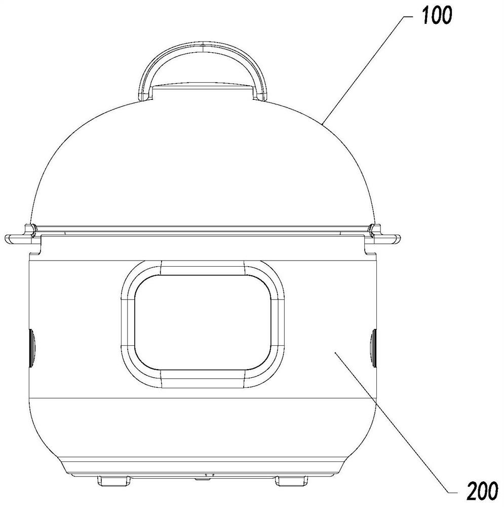 A high-efficiency hot air cooking device