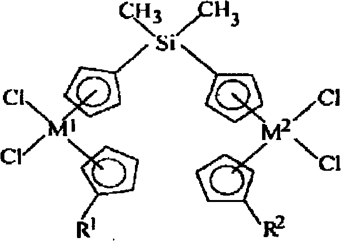 Bis-silicon-bridged dinuclear metallocene compound and preparation and application thereof