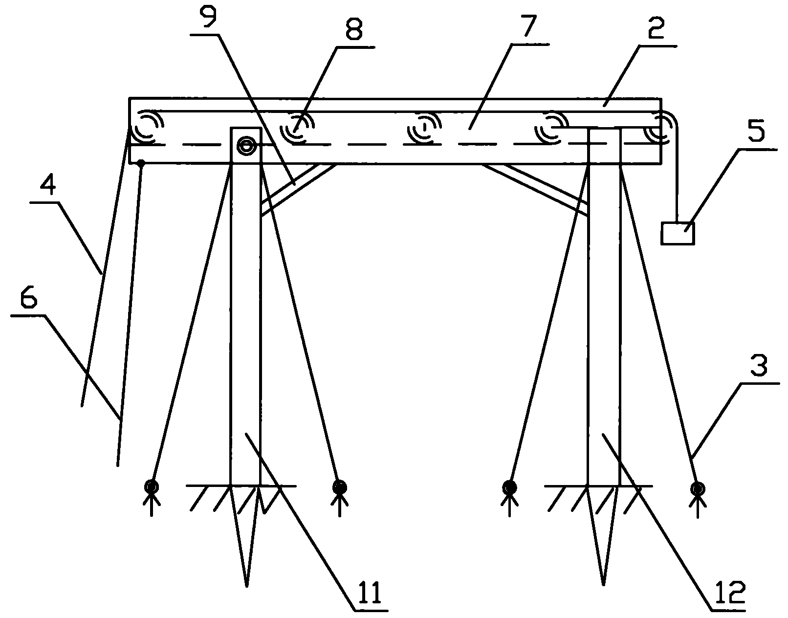 Simple line spanning frame