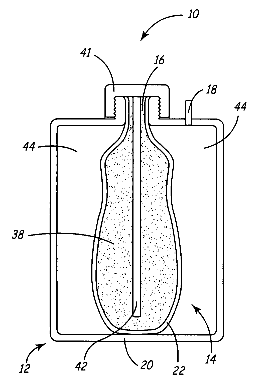 Blown bottle with intrinsic liner