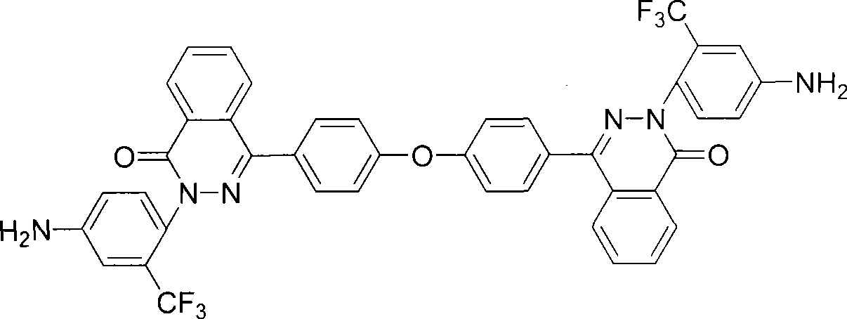 Aromatic diamines monomer with double miscellaneous naphthalenone structures and trifluoromethyl substituted and preparation thereof