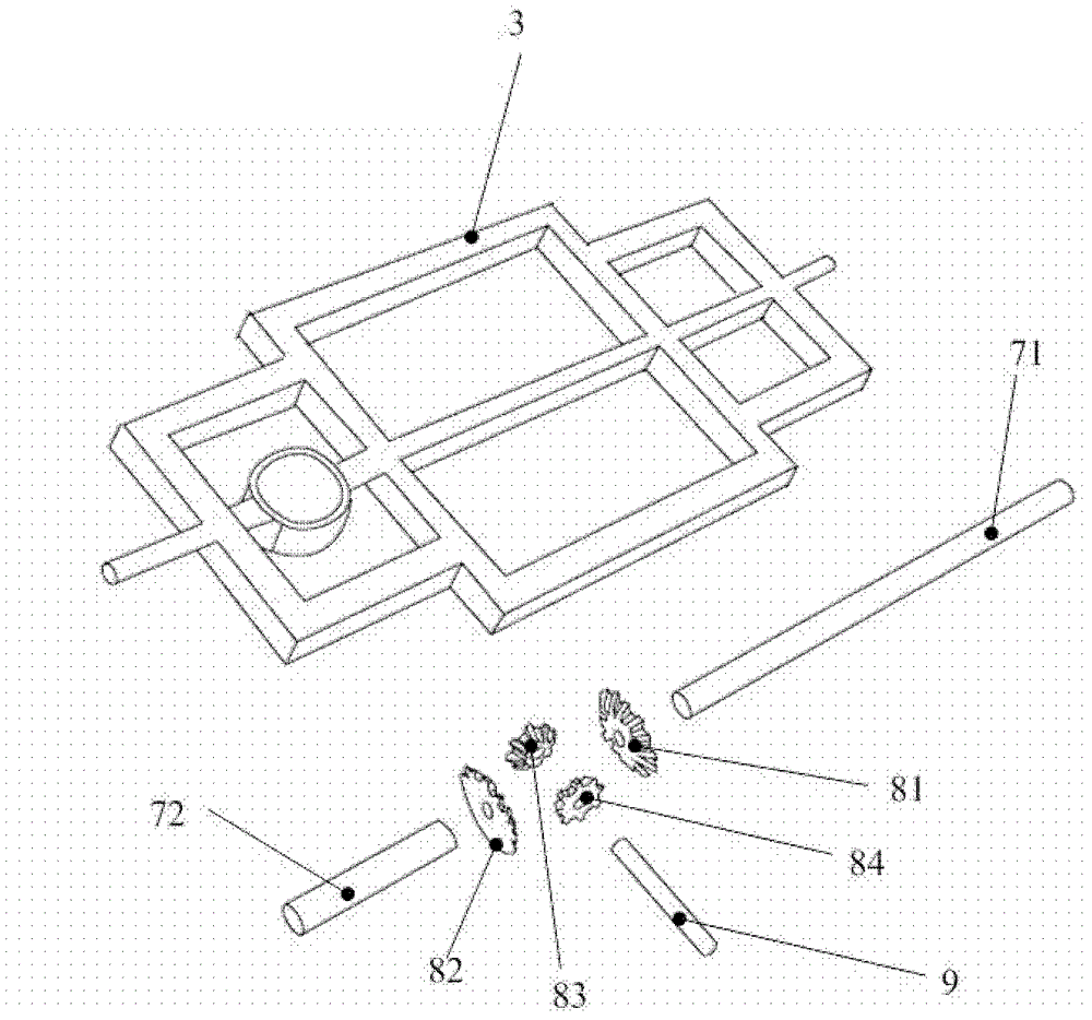 An all-terrain four-wheel drive off-road vehicle chassis and its vehicle