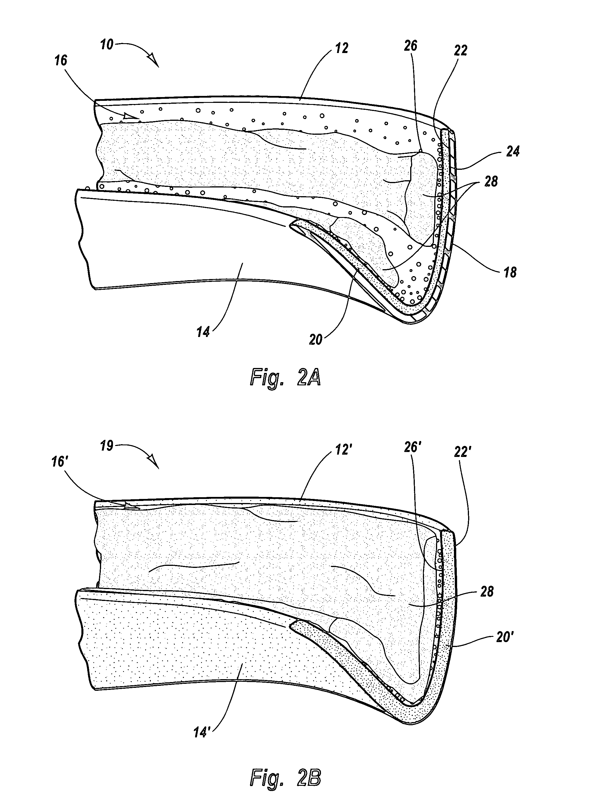 Dental bleaching compositions and devices having a solid activation adhesive layer or region and bleaching gel layer or region