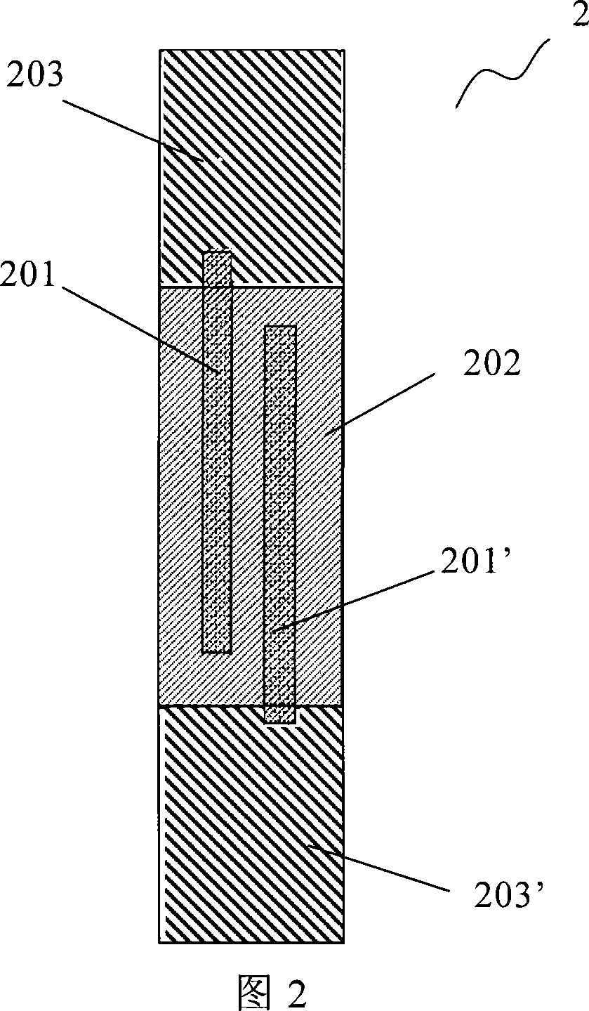 Structure for testing reliability analysis of integrated circuit inner layer dielectric