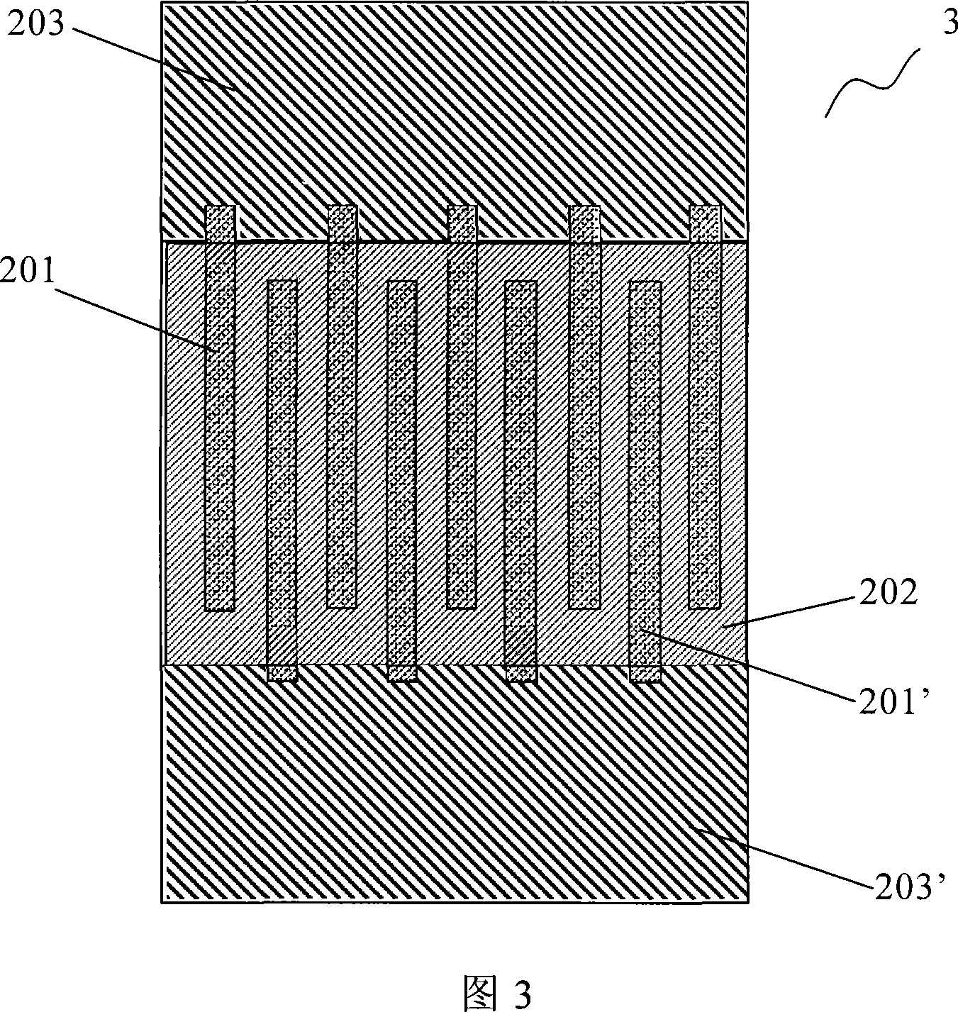 Structure for testing reliability analysis of integrated circuit inner layer dielectric