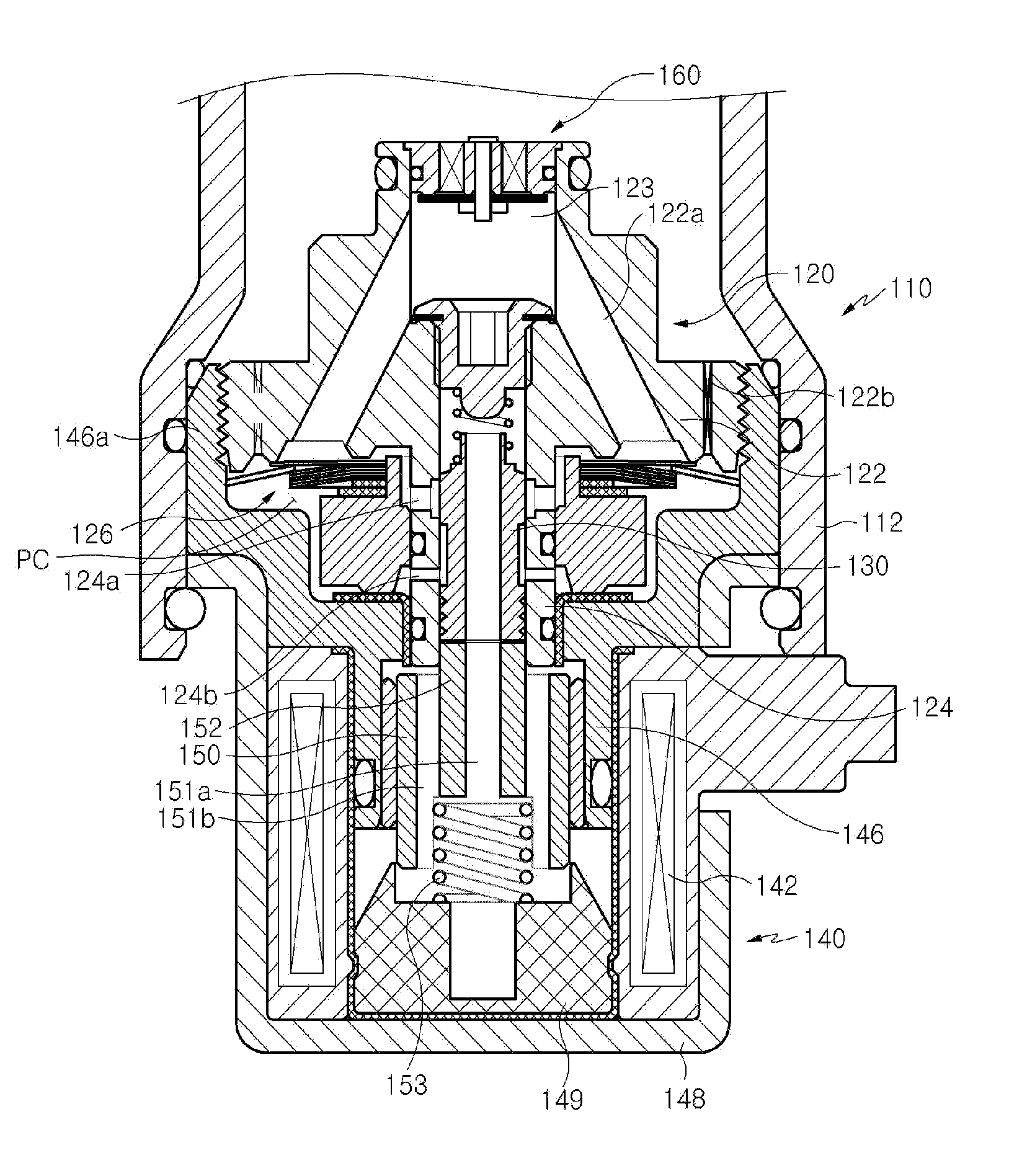 Damping force controlling valve assembly for shock absorber