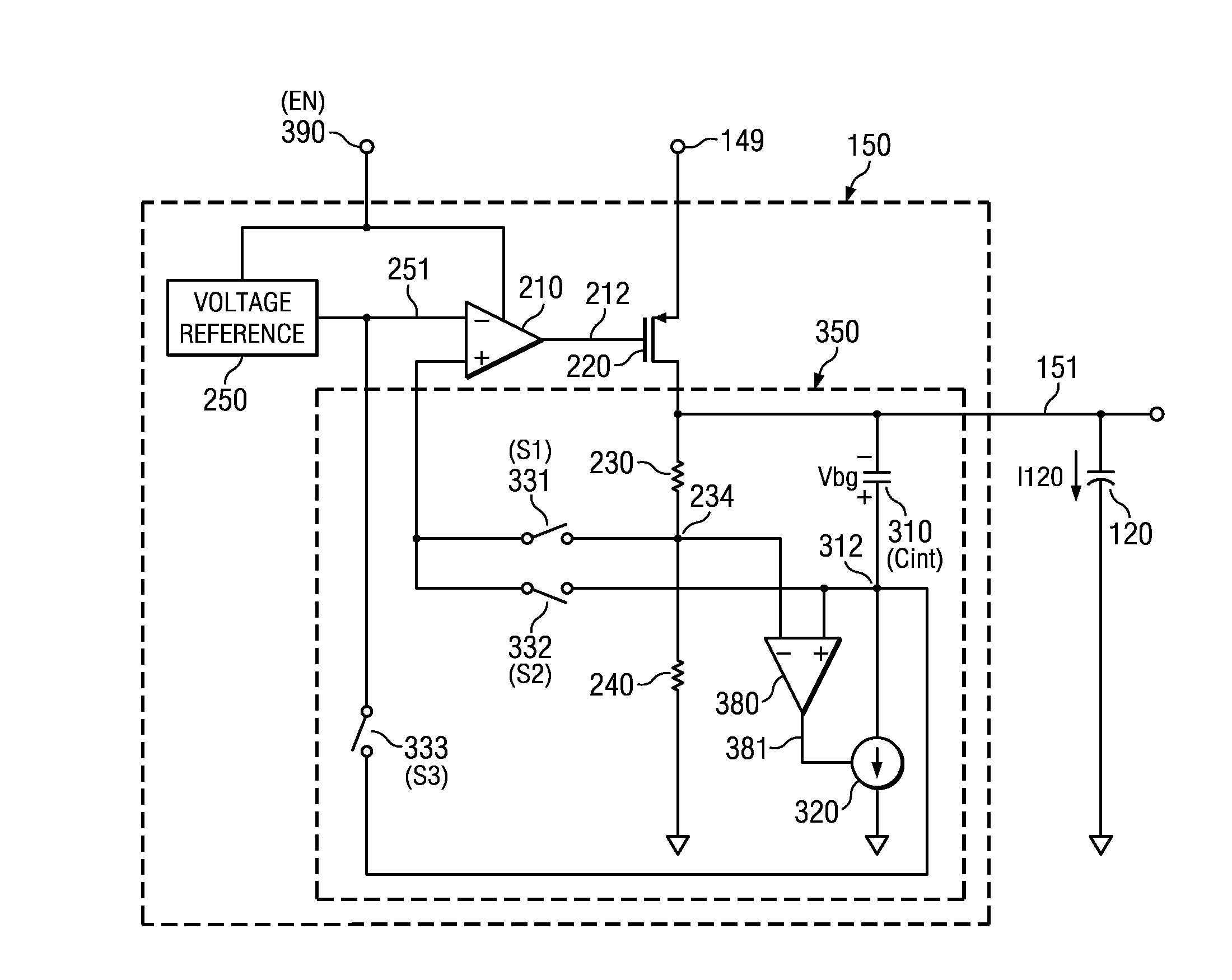 Voltage regulator stabilization for operation with a wide range of output capacitances