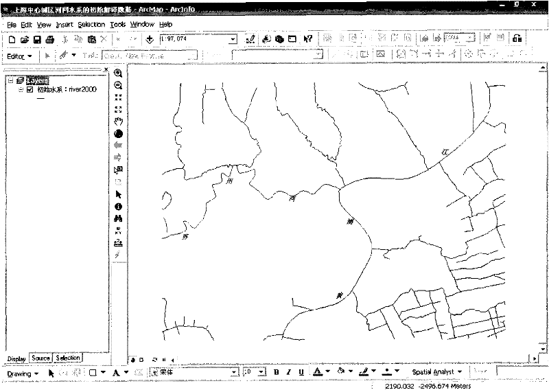 River network regional water system connectivity measurement method based on geographic information system technology