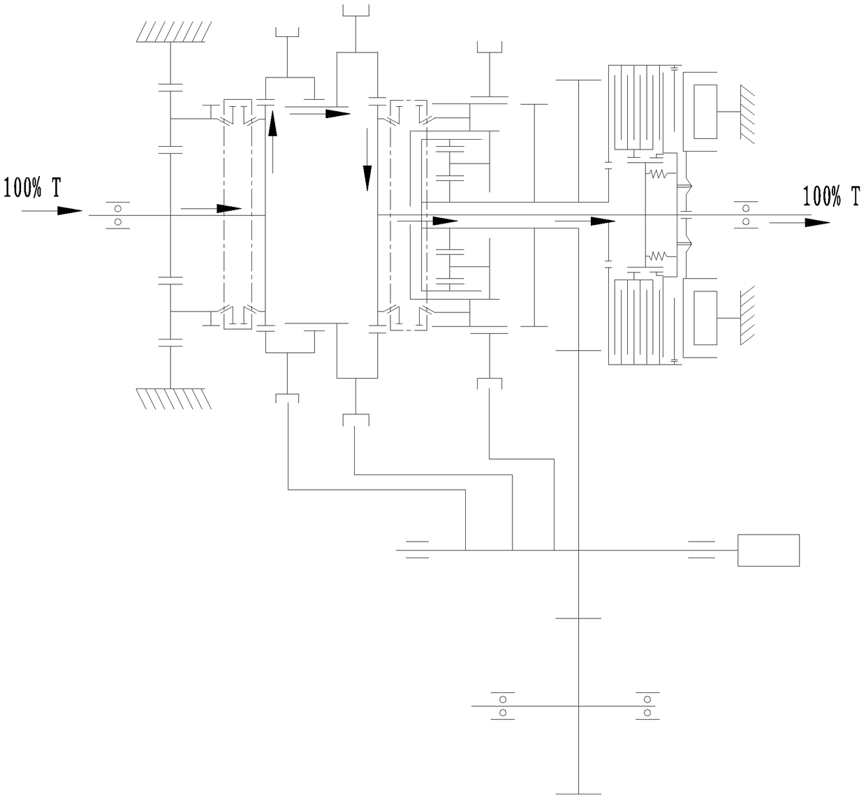 A kind of automobile and transfer gear thereof