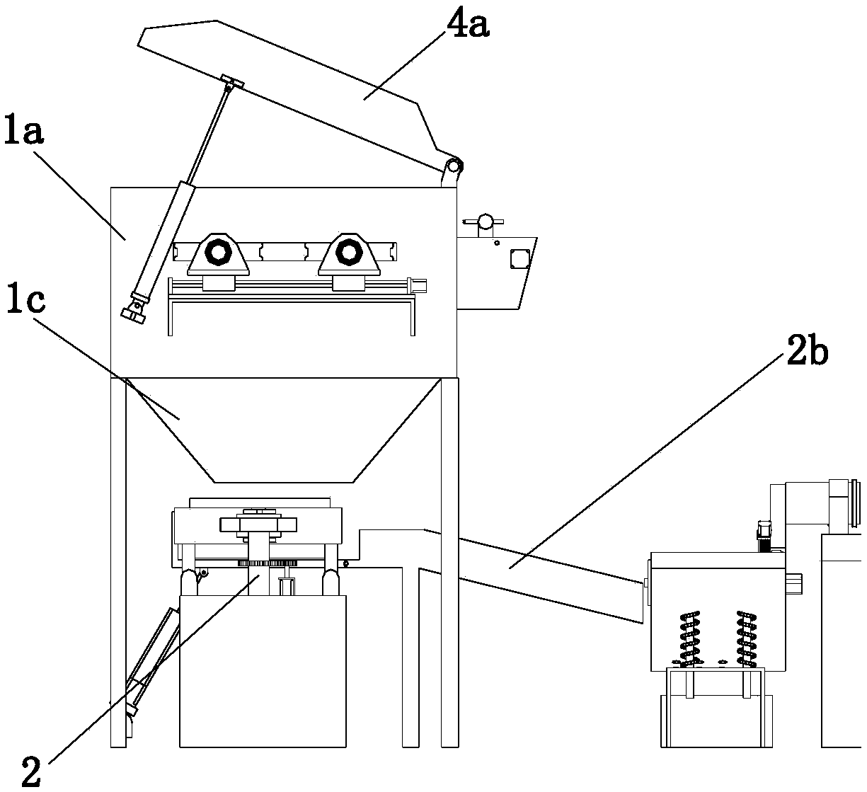 Working method of mine stone crushing device with dust removal function