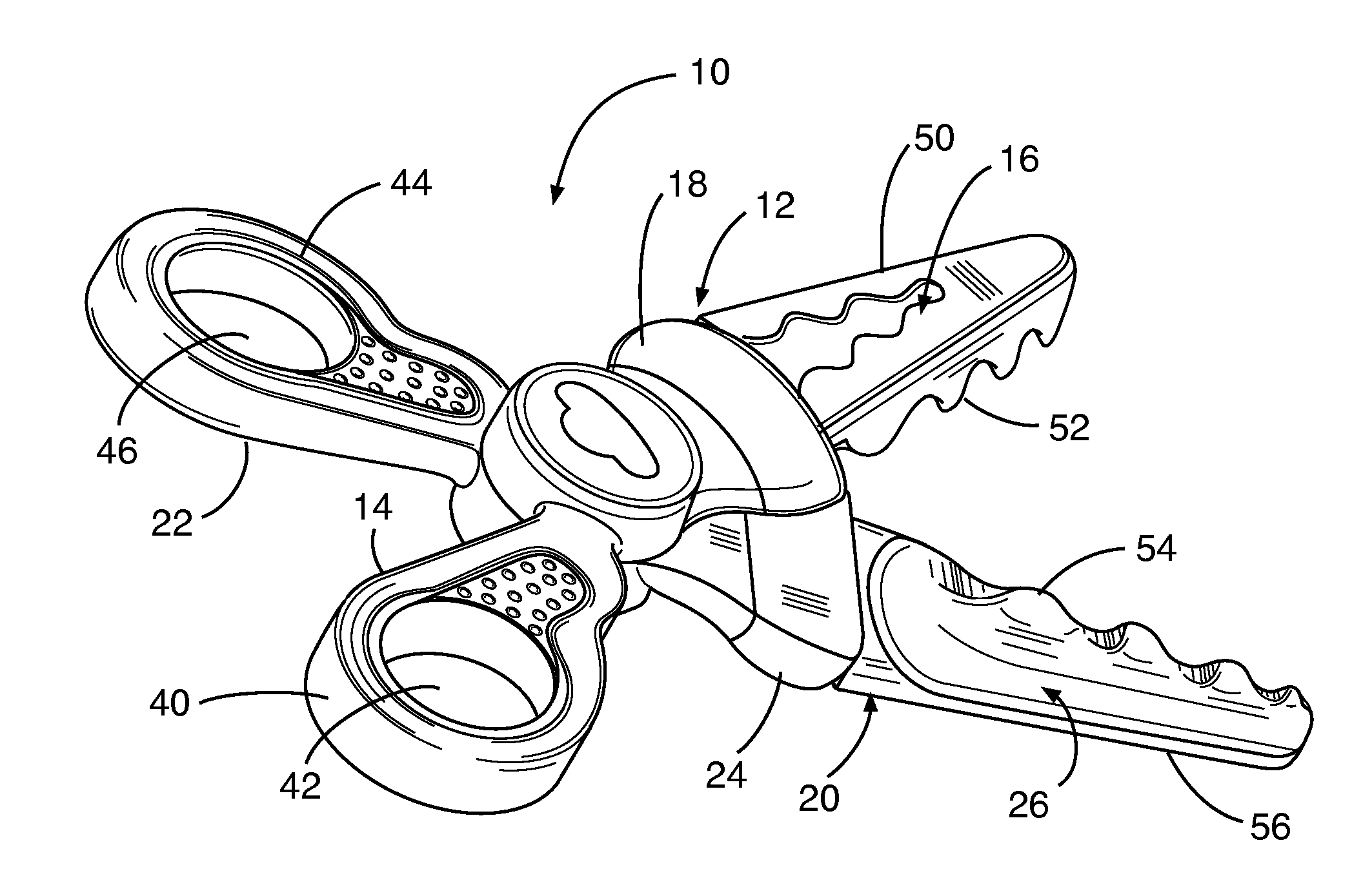 Scissors assembly with rotatable blades