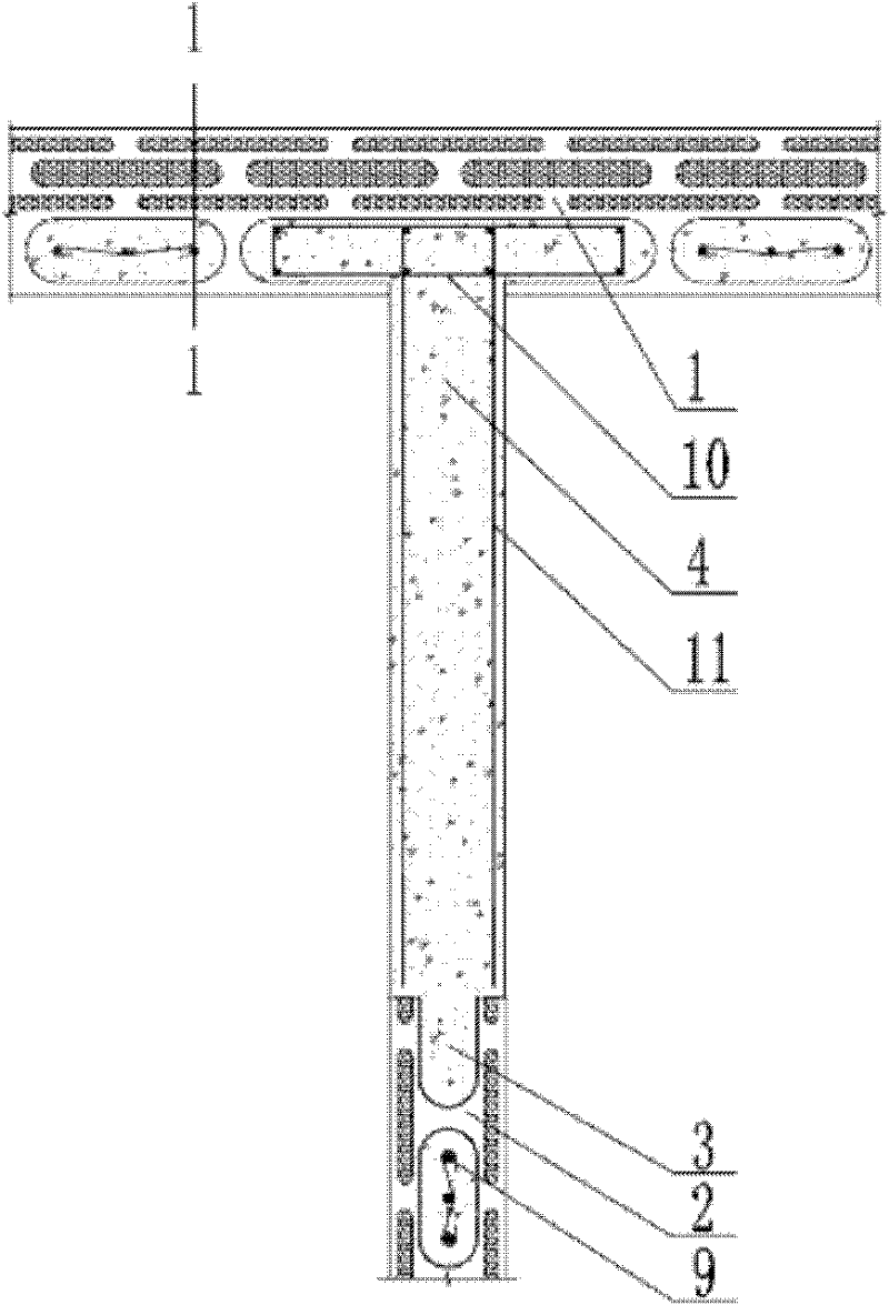 Middle-and-high-storey mixed structure system constructed by concrete dense pillar and gypsum composite wallboards and concrete short legs