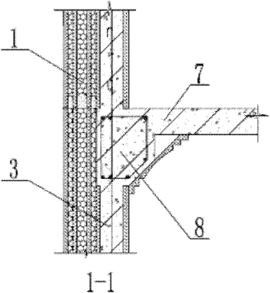 Middle-and-high-storey mixed structure system constructed by concrete dense pillar and gypsum composite wallboards and concrete short legs