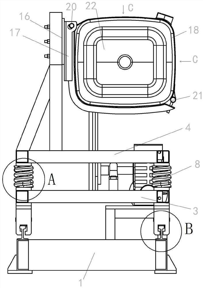 Heavy truck fuel tank oil shaking characteristic test device and test method